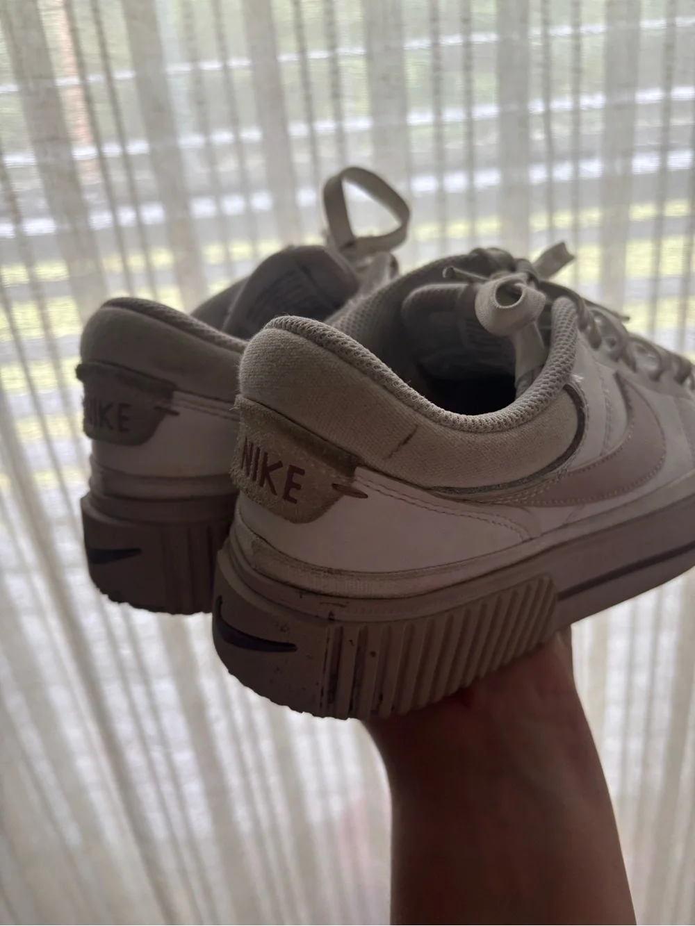 NIKE White and Light blush Sneakers 😊